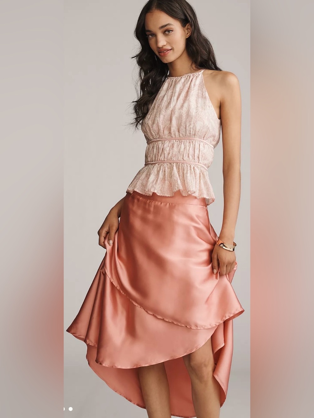 Anthropologie Silky Tiered
Midi Skirt